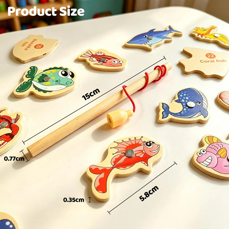 Lake Day Wooden Magnetic Fishing Game | Montessori Toy (Ages 3–6)