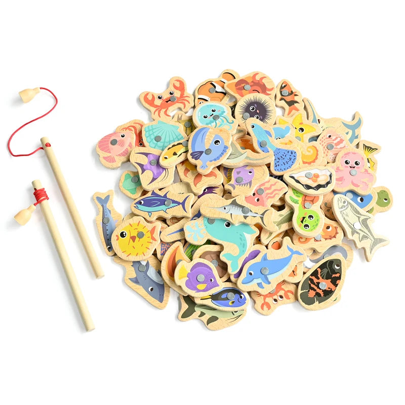 Lake Day Wooden Magnetic Fishing Game | Montessori Toy (Ages 3–6)