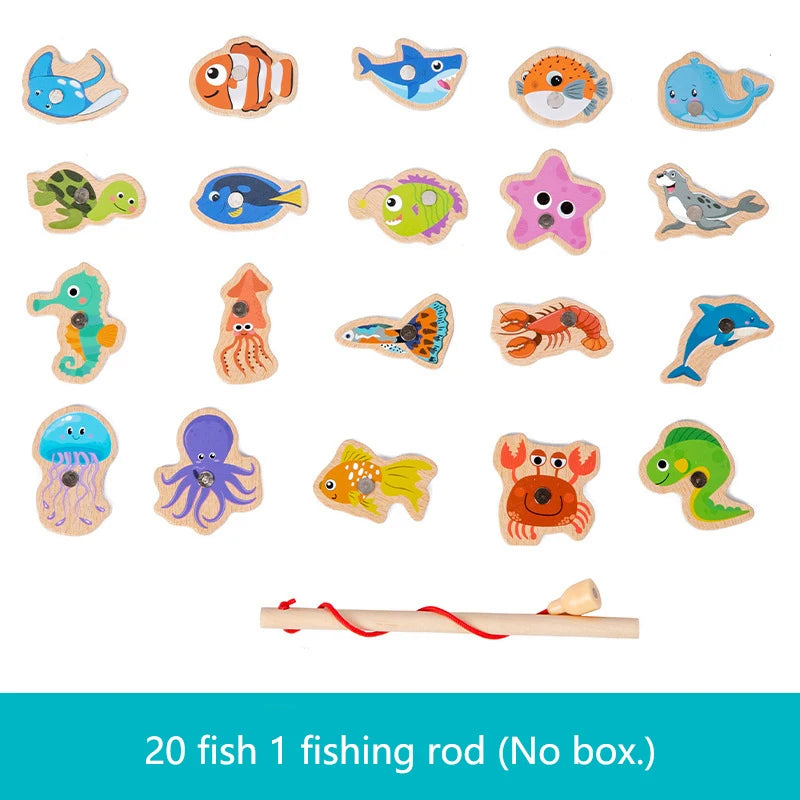 Lake Day Wooden Magnetic Fishing Game | Montessori Toy (Ages 3–6)