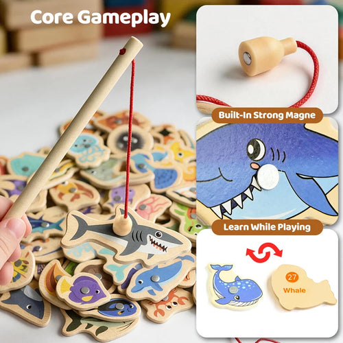 Lake Day Wooden Magnetic Fishing Game | Montessori Toy (Ages 3–6)